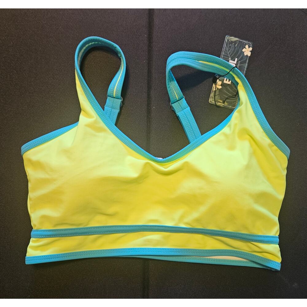 Women's Blue & Yellow Swimsuit Top